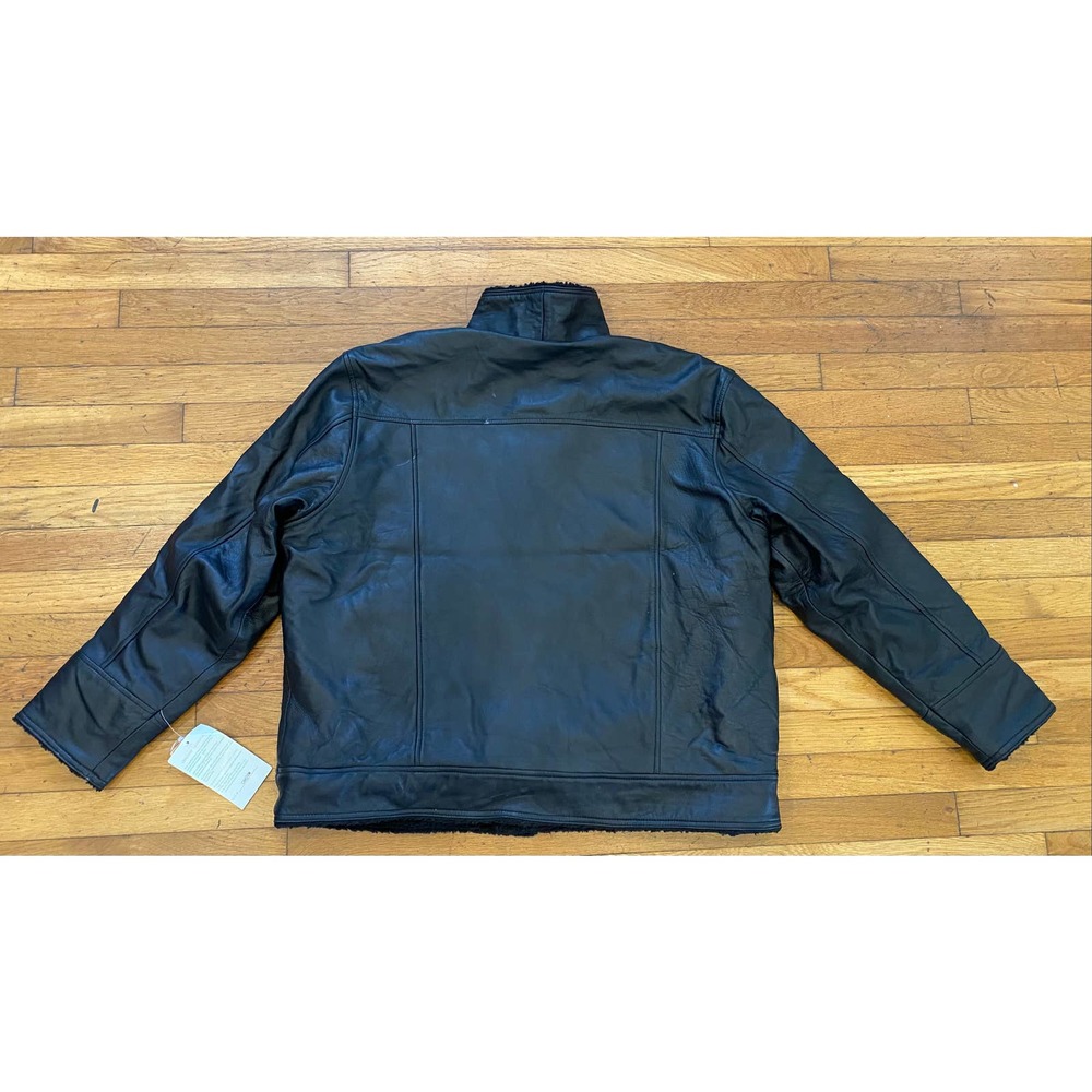 NWT Jagermeister Burk's Bay Leather Sherpa Jacket Sz XXL Vintage